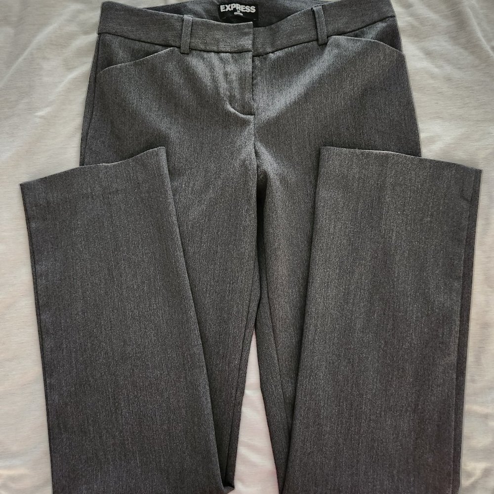 Express Women's Straight Leg Dress Pants - Charcoal Gray